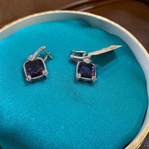 Judith Ripka Purple Sapphire Pendant Earrings